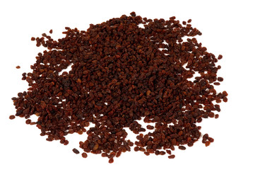 Afghan raisins isolated on white