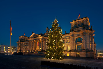 Naklejka premium Reichstag Berlin Weihnachten