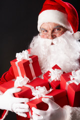 Santa with giftboxes