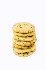homemade chocolate cookies on white