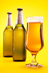 Beer on yellow