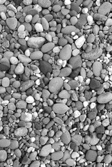 Lots of beach stones in black and white.