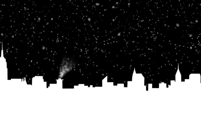 New York City Skyline with Snow