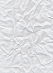 Crumpled white paper texture background.