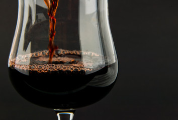 red wine glass in studio