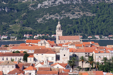 Fototapeta premium Korcula. Small island city near Dubrovnik in Croatia.