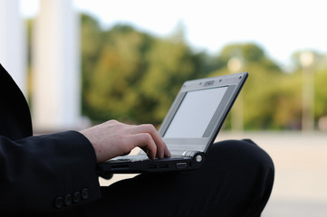 man working on a laptop