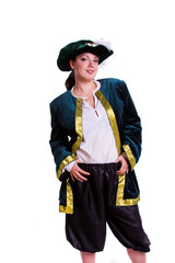 Woman in pirate costume.
