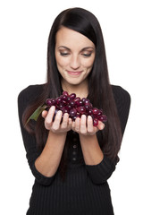 Produce - fruit woman with grapes