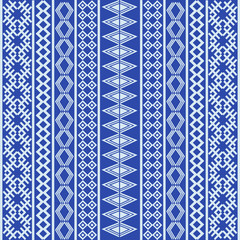 Blue ethnic texture with white elements