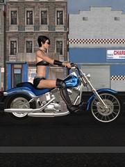 Naklejka na ściany i meble Sexy biker girl
