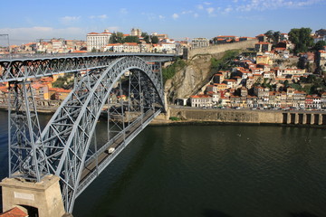 View of Dom Luis Bridge from Vila Nova de Gaia