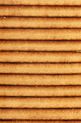 Stack of crackers close-up