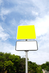 Blank road sign