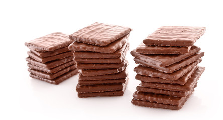 Chocolate cookie isolated on white