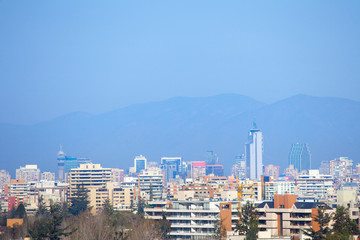 Obraz premium Panoramic view of downtown Santiago, Chile