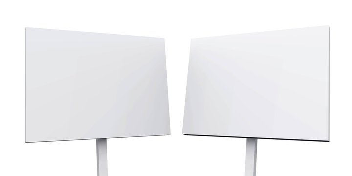 2x Blanko Schilder - Wei&szlig; freigestellt