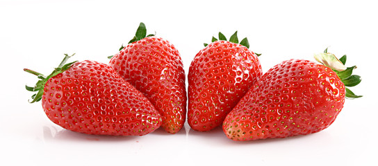 Few strawberries isolated on white