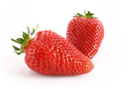 Two Strawberries Isolated On White