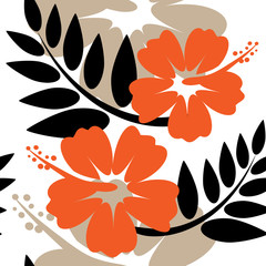 Seamless Hibiscus flower Background