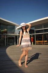 Chinese Asian Tourist Girl shopping