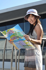 Female Tourist enjoying her map