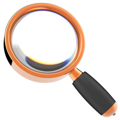 Magnifying glass. 3D render (Hi-Res). Isolated on white