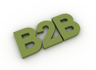 Olive green 3d letters spelling B2B