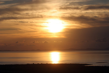 Obraz premium Sunset on the Adriatic sea with clouds