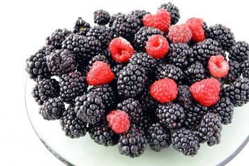 blackberries and raspberries