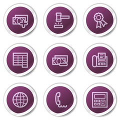 Finance web icons set 2, purple stickers series