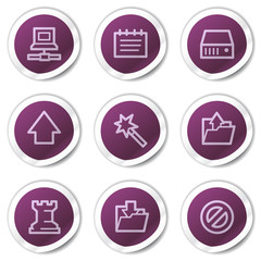 Data web icons, purple stickers series