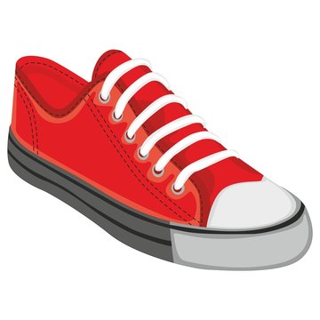 fully editable vector illustration of isolated shoes