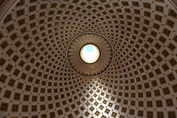 Patterns on the Mosta dome interior ceiling