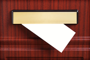 Blank envelope through mail slot