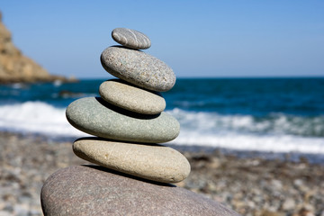 Fototapeta na wymiar Ballanced sea stones