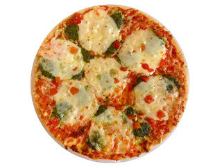 Appetizing pizza on white. In isolation