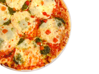 Appetizing pizza on white. In isolation
