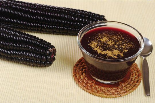 Dessert out of purple corn with cinnamon (Selective Focus)