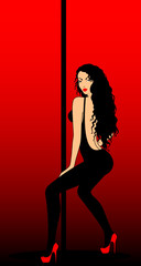 Obraz na płótnie Canvas Vector sexy women dances striptease