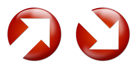 red glossy arrow business