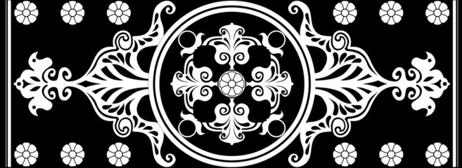 black and white Art Nouveau ornament