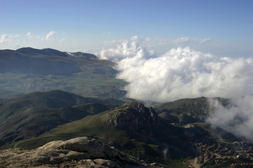 clouds in mountains