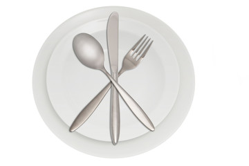 Cutlery with plate