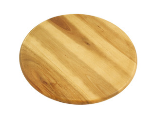 Round cutting board isolated on white background