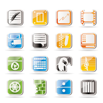 Simple Business, Office and Mobile phone icons