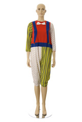 Female mannequin in clown clothing | Isolated