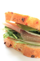 Ham and Cheese sandwich and milk