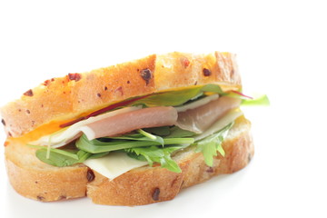 Ham and Cheese sandwich and milk