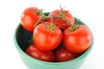 Tomatoes on Vine in Bowl